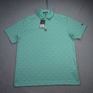 Bad Birdie Polo Shirt Mens XL‎ Green Dusty Jade Aim Point Pique Tech Golf Preppy